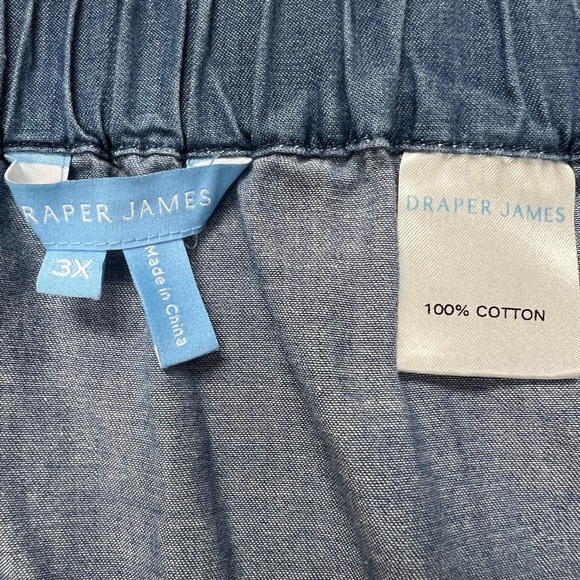 New w/o tags Draper James denim  skirt. Side pockets elastic & drawstring waist - Picture 4 of 4